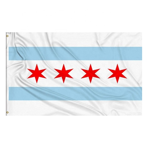 hot selling 100% polyester USA chicago flag
