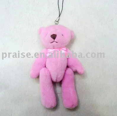 plush keychain , joint bear with mobile phone chain