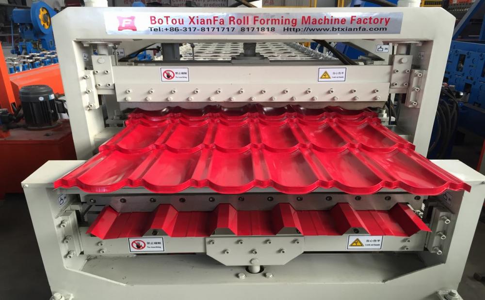 Building Material Roof Double Decker Roll Forming Machine