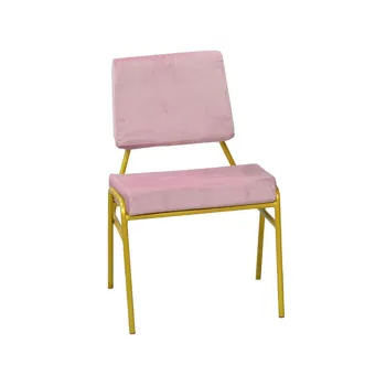 Modern Metal Frame Rectangular Back Velvet Chair DC-H12