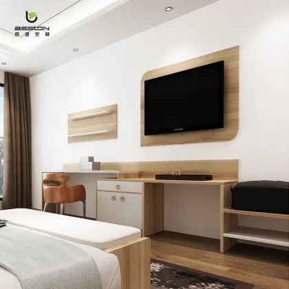 Custom-Made Luxury Hotel Bedroom Sets - Wooden Hotel Beds with Storage