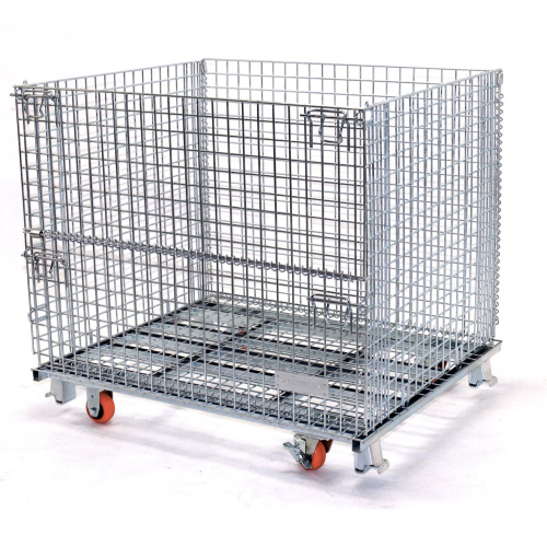 Cage-palette pliable de stockage de chariot élévateur résistant