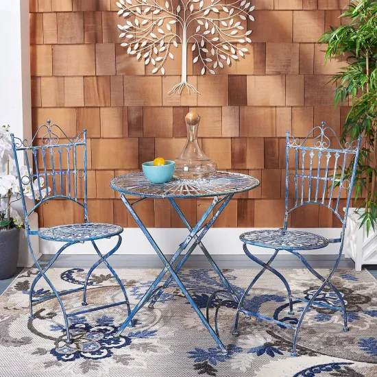 Patio Premium Iron Metal Bistro Set - Folding Outdoor Dining Furniture