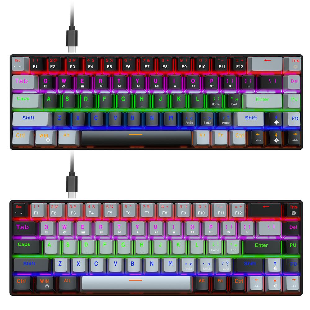 Teclado mecánico de juegos ópticos con 68 teclas