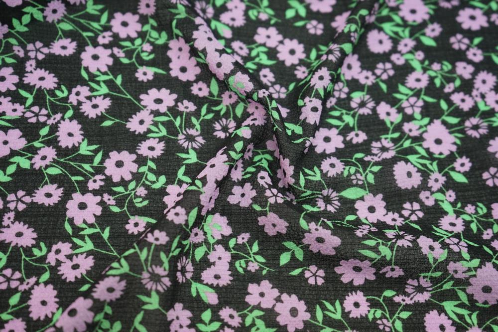 Check Dobby Chiffon Print Fabric