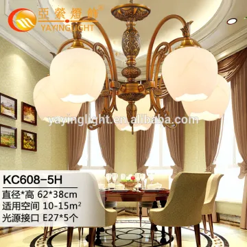 European brass glass chandeliers for drawing dining room, fancy elegant nice dinning study table pendant