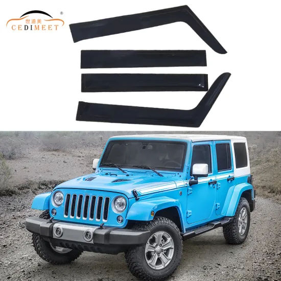 Black Acrylic Car Deflector Wind Visor for WRANGLER JK 2007-2017