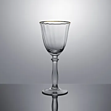 Gold rimmed crystal wine glass set