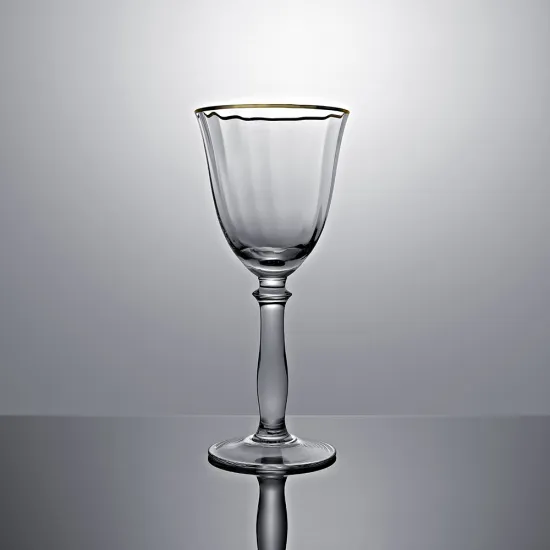 Gold rimmed crystal wine glass set