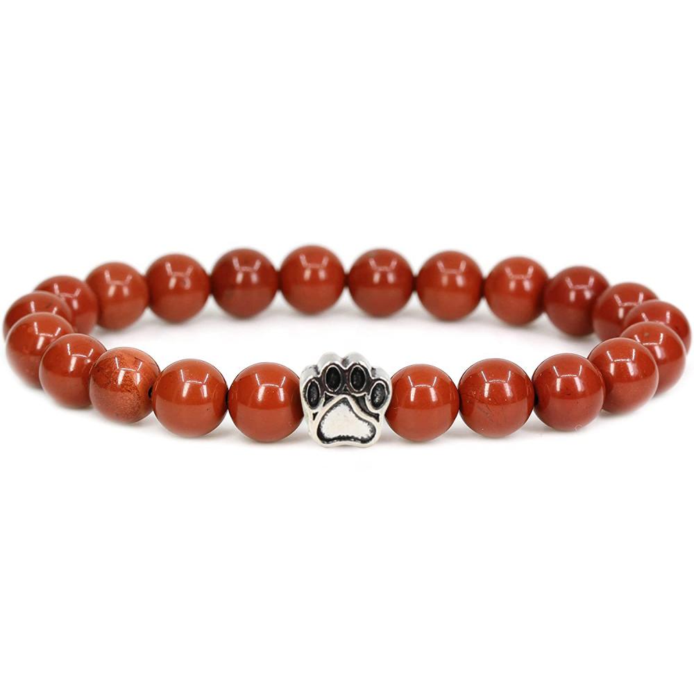 Perles de pierre Bracelets de patte de chien pour femmes hommes mignons animaux animaux chat animal de compagnie empreinte élastique élastique strettone