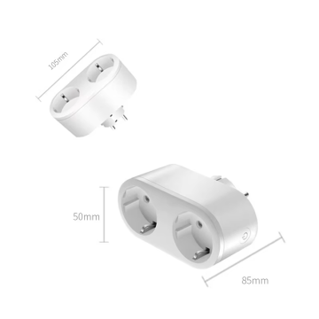 LEDEAST 100-11 Smart Tuya WiFi Double Plug European Socket 16A with Tuya Smart Life App Support