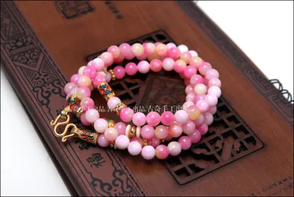Fashion Custom Pink Chalcedony Necklace Jewelry (XL3001)