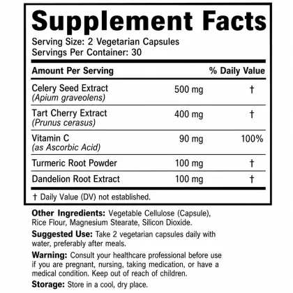 Private Label USA Uric Acid Purge Capsules for Urinary Tract Kidney Adulth Health Care