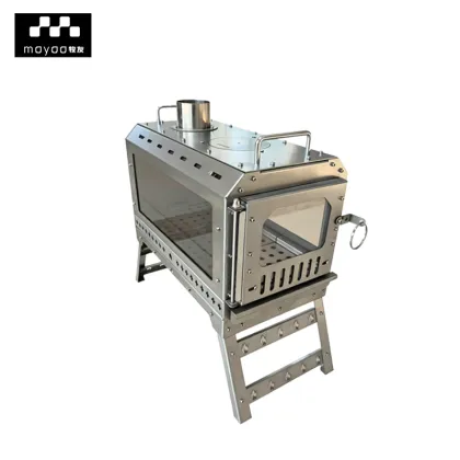 Outdoor Camping Wood Stove with Glass View Window