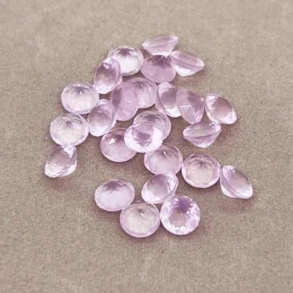 Rose Quartz Round Loose Stone Jewelry Ring Face