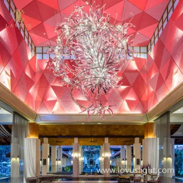 High luxury hall chandelier custom creative large chandelier hotel lobby popular chandelier