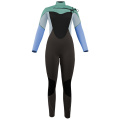 Seaskin wanita 5/4mm dada zip satu bahagian wetsuit