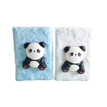 Squishy Panda Furry A5 Lined Journal Notebook