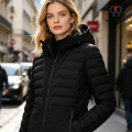 Mujer Chaqueta funcional con capucha y quitanieves.
