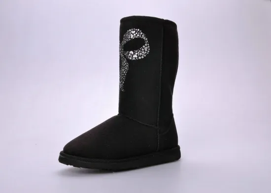 Black Childrens Winter Boots In Winter For Both Girls / Boys
