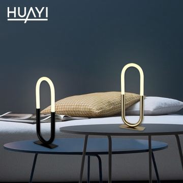 HUAYI Simple Style Nordic Black Gold LED Table Lamp