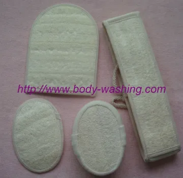2016 natural loofah bath glove mitt