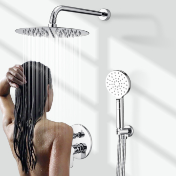 Concealed Wall Recessed Shower Mixer Faucet Set with Dual Functions