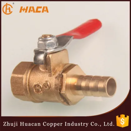 Brass female ball valve with hose bard