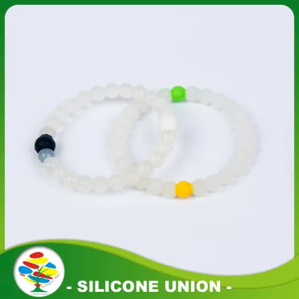 Cheap White Bracelet,Circular Bead Silicon Bracelet