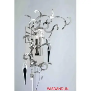 Plated Iron Flower with Glass 1-Light  Wall Sconces
