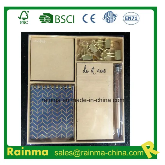 Recycled Stationery Set in Kraft Cardbox for Stationery Supply