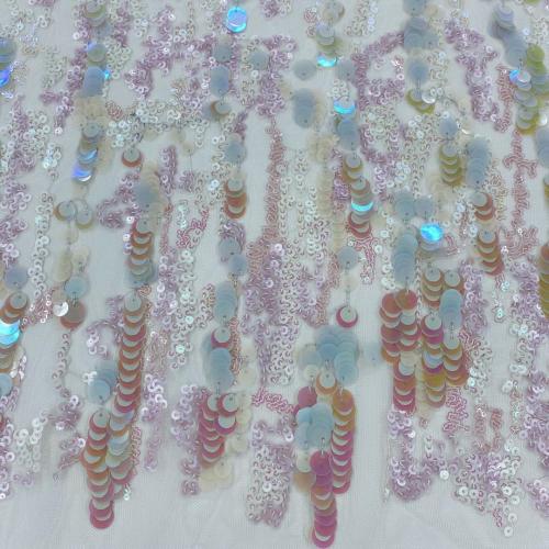 Gorgeous Multicolor Circle Spangle Embroidery Fabric