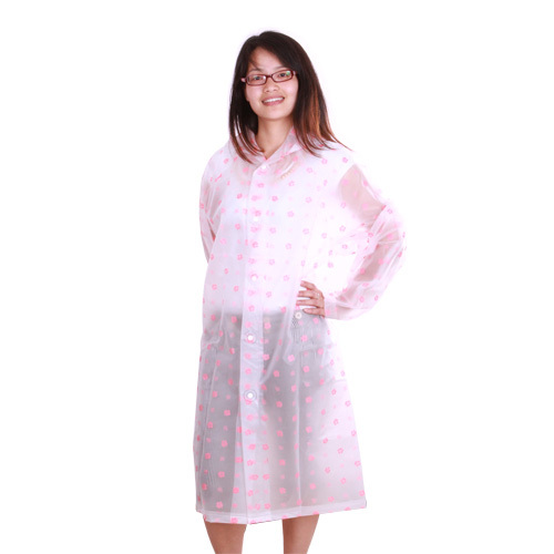 belle signore lunghe EVA Raincoat con stampa completo