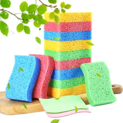 12pcs Colorful Absorbent Kitchen Cleaning Sponges - High Quality Denatured Spontex Cellulose