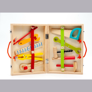 Juguetes pequeños para madera, conjunto de mesa de herramientas de madera de juguete