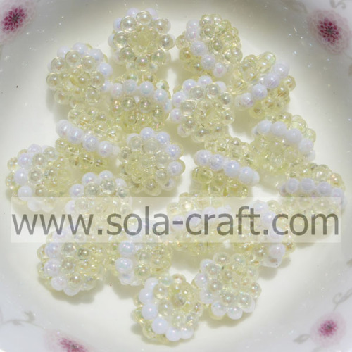 High Quality Clear Imitation Sandwich Berry Beads Light Yellow Color