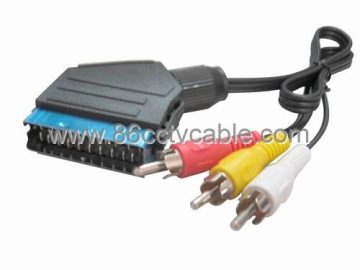 SCART to 3 RCA cable, Audio&Video cable
