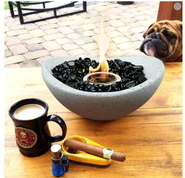 Wholesale home deco coffee tabletop bio ethanol concrete fireplace fire pot with multi functional for indoor and outdoor use