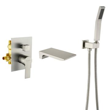 SHAMANDA Brushed Nickel Wall Mount Shower Faucet Set