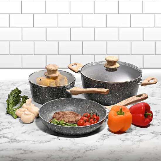 5pcs Non Stick Cookware Set - Cooking Pots and Pans Set