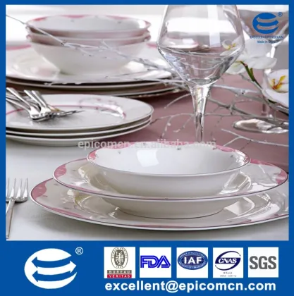 gold rim bone china dinner plate/corelle plate royal bone china/china manufactures of dishes with dots decor