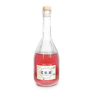 500ml 수직 스트라이프 과일 와인 유리 병