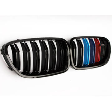 ABS Gloss Black Double Slat Front Bumper Kidney Grille Mesh Grill for BMW 5 Series F10