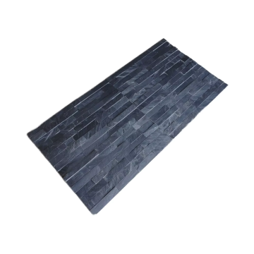 Modern Exterior Square Cultural Wall Decoration in Natural Black Split Mushroom Stone Veneer