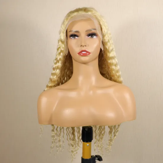 10A High Quality Wholesale 613 Deep Wave Full Lace Wig Brazilian 613 Virgin Hair Wig Deep Wave 613 Lace Frontal Wig For Women