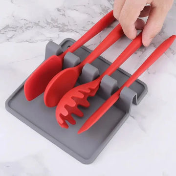 Multi-Functional Silicone Kitchenware Holder - Stand, Spoon Pad, Spatula Storage