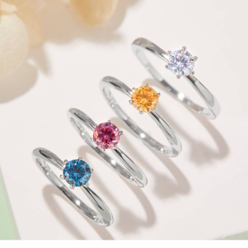 Χονδρικό 0.5CT S925 Ασημένιο Moissanite έξι δαχτυλίδια αρραβώνων με διαμάντια για γυναίκες