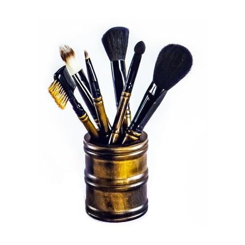 6 PCS Goat Makeup Brush مع حاوية خشبية