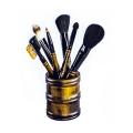 6 PCs Brush de maquiagem de cabra com recipiente de madeira