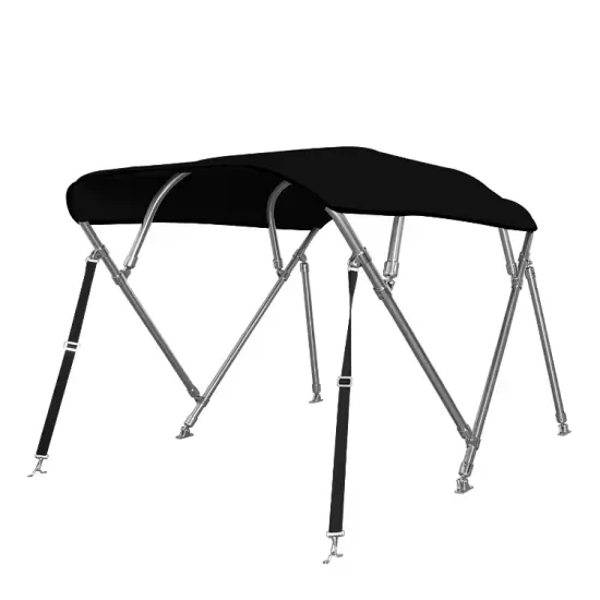 4 Bow Stainless Steel Frame Bimini Top with Support Pole